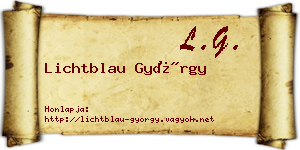 Lichtblau György névjegykártya